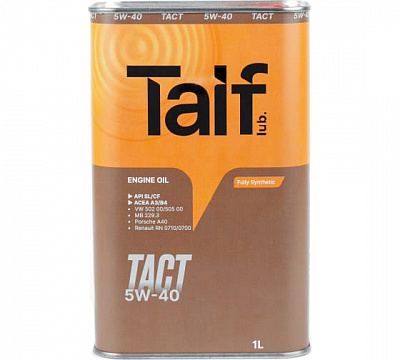TAIF TACT Моторное масло 5W40 Плсин SL CFA3 B4-RUS-1л